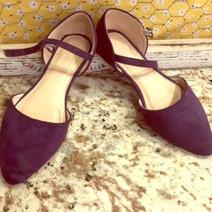 Suede plum flats